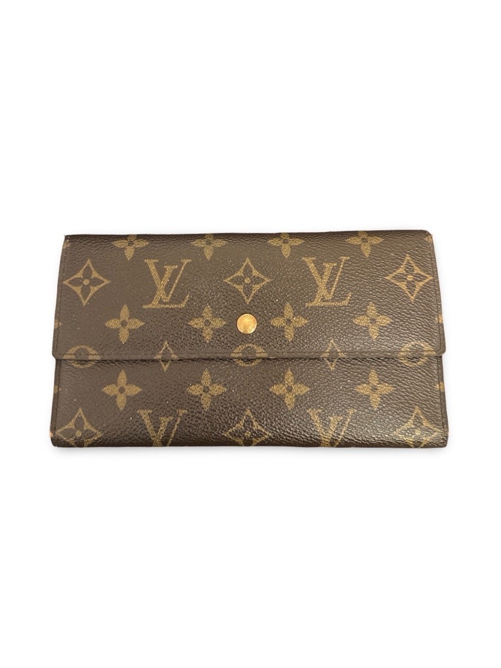 Louis Vuitton Monogram Canvas Continental Wallet in Brown and Gold